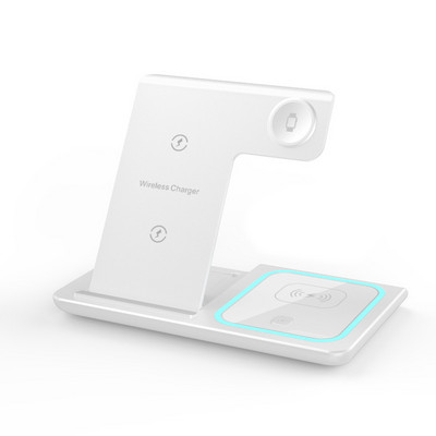 Bezvadu lādētājs 3 vienā iPhone 15 14 13 12 Pro Max 11 Dock Station Apple Watch Airpods indukcijas statīvs