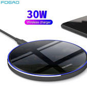 30W bežični punjač za iPhone 14 13 12 11 Pro XS XR X 8 Plus Samsung Galaxy S21 S22 Indukcijska podloga za brzo bežično punjenje