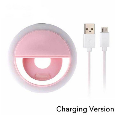 USB uzlādes LED pašbildes gredzena gaisma mobilā tālruņa objektīva LED pašbildes lampas gredzens priekš iPhone Samsung Xiaomi POCO mobilā tālruņa pašbildes gaisma