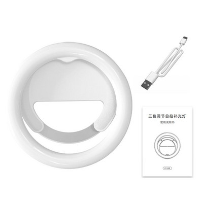 Pārnēsājams mini pašbildes zvana gaisma Tālruņa zvana gaisma USB uzlādējams klips mobilajā telefonā uzpildes lampas gredzens mobilā tālruņa pašbildes gaisma