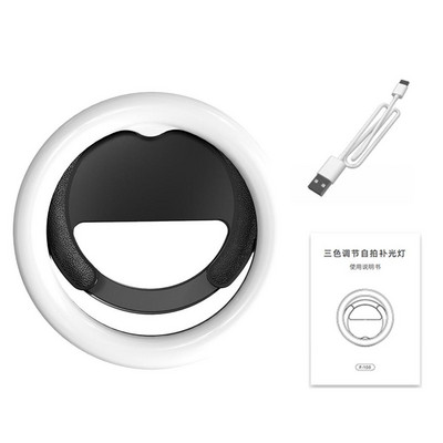 Pārnēsājams mini pašbildes zvana gaisma Tālruņa zvana gaisma USB uzlādējams klips mobilajā telefonā uzpildes lampas gredzens mobilā tālruņa pašbildes gaisma