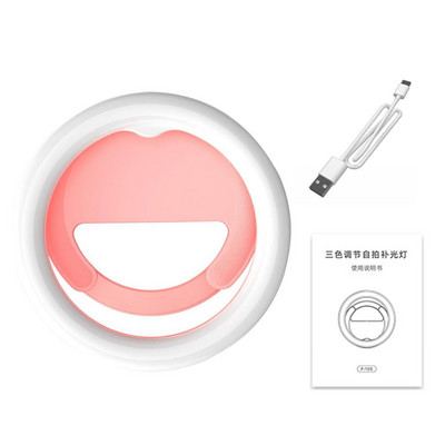 Pārnēsājams mini pašbildes zvana gaisma Tālruņa zvana gaisma USB uzlādējams klips mobilajā telefonā uzpildes lampas gredzens mobilā tālruņa pašbildes gaisma