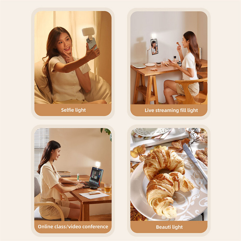 Klēpjdatora pašbildes gaisma, piespraužama LED gaisma tālrunim planšetdatoram datora tālruņa gaismas video fotografēšanai grims Zoom konferences gaisma