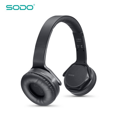 SODO MH3 vezeték nélküli fejhallgató hangszórók 2 az 1-ben összecsukható HiFi sztereó Bluetooth-kompatibilis 5.0 fejhallgató mikrofontámogatással TF/FM