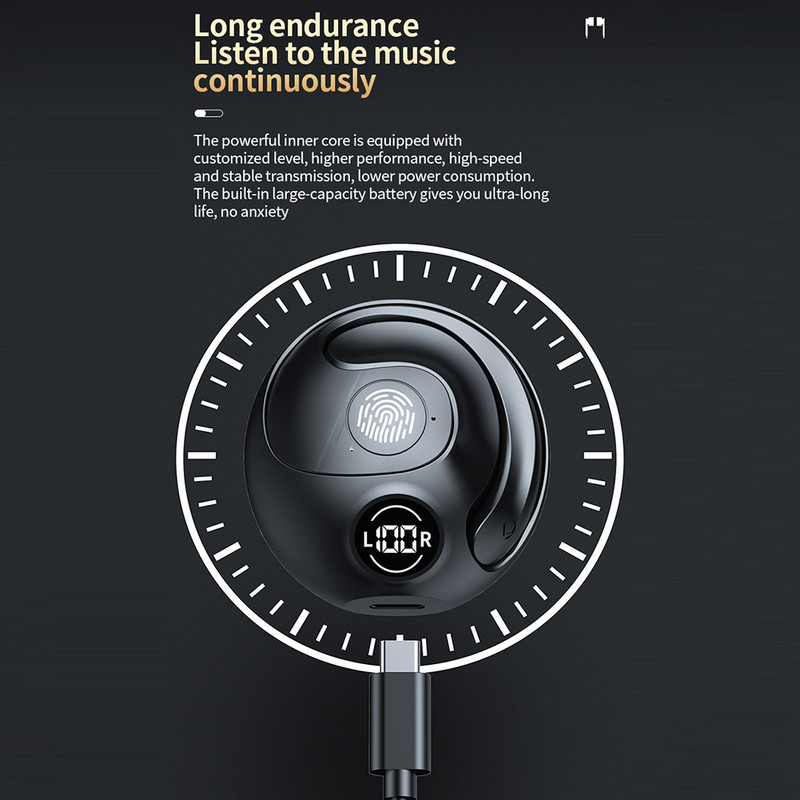 JR07 OWS Bluetooth 5.3 austiņas bezvadu austiņas ar mikrofona ausu āķi Stereo mūzikas austiņas iPhone Xiaomi sporta austiņām