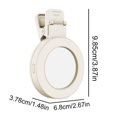 Lumină pentru selfie reîncărcabilă de 200 mAh cu clemă, design rotativ, lumină pentru selfie, mărgele de lampă de înaltă calitate, clip de telefon pe inel de lumină pentru selfie