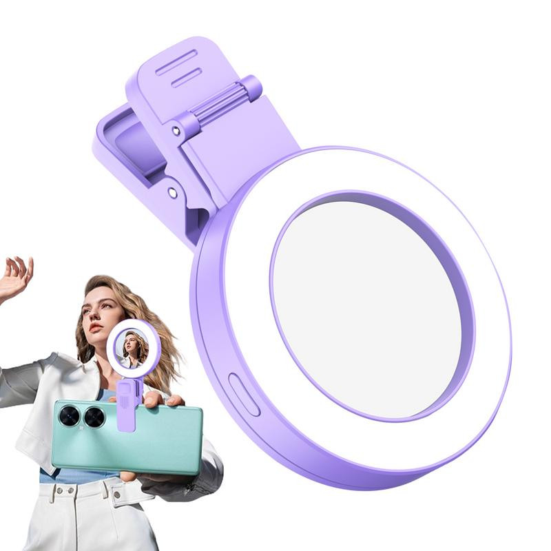 Lumină pentru selfie reîncărcabilă de 200 mAh cu clemă, design rotativ, lumină pentru selfie, mărgele de lampă de înaltă calitate, clip de telefon pe inel de lumină pentru selfie