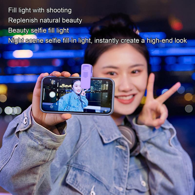 Lumină pentru selfie reîncărcabilă de 200 mAh cu clemă, design rotativ, lumină pentru selfie, mărgele de lampă de înaltă calitate, clip de telefon pe inel de lumină pentru selfie