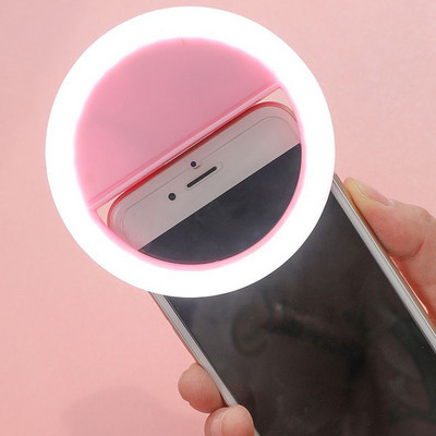 Gyűrűs lámpa Led szelfi lámpa újratölthető hordozható mini gyűrűs lámpa iPhone-hoz Samsung Xiaomi Photography smink telefon kitöltő lámpa