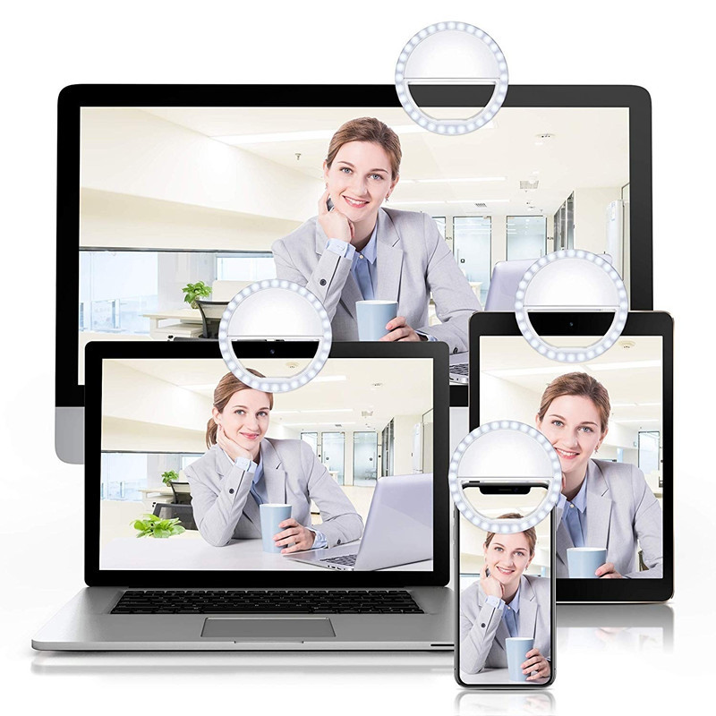 Gredzena lampa Led Selfie Light uzlādējams pārnēsājams mini zvana gaisma priekš iPhone Samsung Xiaomi Photography grima tālruņa aizpildīšanas gaisma