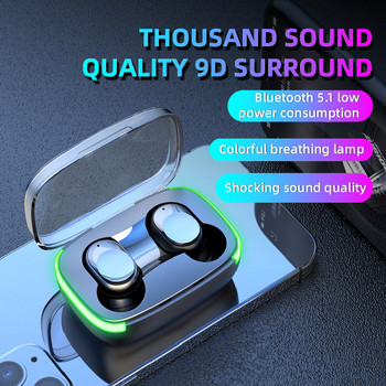 Слушалки TWS Безжични Bluetooth Y60 5.1 За Смартфон Слушалки Стерео Гейминг Слушалки за поставяне в ухото С кутия за зареждане за мобилен телефон