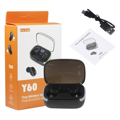 Ακουστικό TWS Wireless Bluetooth Y60 5.1 για Smartphone Earbuds Stereo Gaming in-ear Headset with Charging Box for Mobile Phone