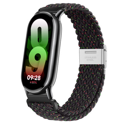 Neilona pinuma siksna priekš Xiaomi Band 8 Metāla sprādzes Smart Band nomaiņas rokassprādzes josta priekš Mi band 8 xiaomi band 8 Rokas siksniņa