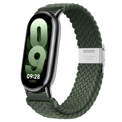 Neilona pinuma siksna priekš Xiaomi Band 8 Metāla sprādzes Smart Band nomaiņas rokassprādzes josta priekš Mi band 8 xiaomi band 8 Rokas siksniņa