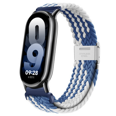 Neilona pinuma siksna priekš Xiaomi Band 8 Metāla sprādzes Smart Band nomaiņas rokassprādzes josta priekš Mi band 8 xiaomi band 8 Rokas siksniņa