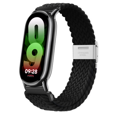 Neilona pinuma siksna priekš Xiaomi Band 8 Metāla sprādzes Smart Band nomaiņas rokassprādzes josta priekš Mi band 8 xiaomi band 8 Rokas siksniņa
