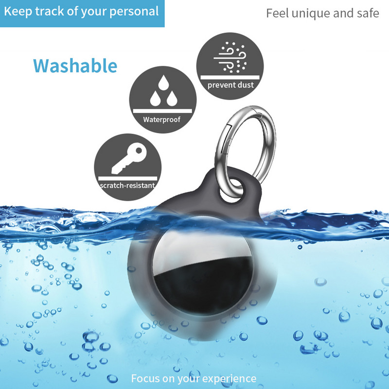 Apple Airtags korpusam Ciets datora/Silikona aizsargapvalks Atslēgu piekariņa Atslēgu piekariņa vāciņš triecienizturīgajam korpusam Apple AirTag