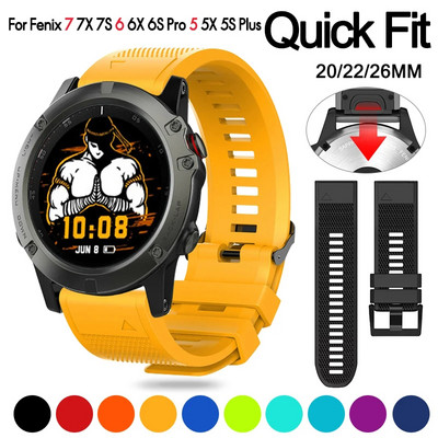 Curea cu eliberare rapidă pentru Garmin Fenix 3 5 5X 5S Plus 6 6X 6S Pro 7 7S 7X 945 Curea de ceas inteligent 26 22 20mm Curele Brățară din silicon
