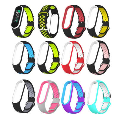 Sportrihm Xiaomi MiBand 4 5 6 7 rihma asendusvärvi silikoonist randmepaela TPU rihm Xiaomi MiBand 3 4 5 6 7 rihma jaoks