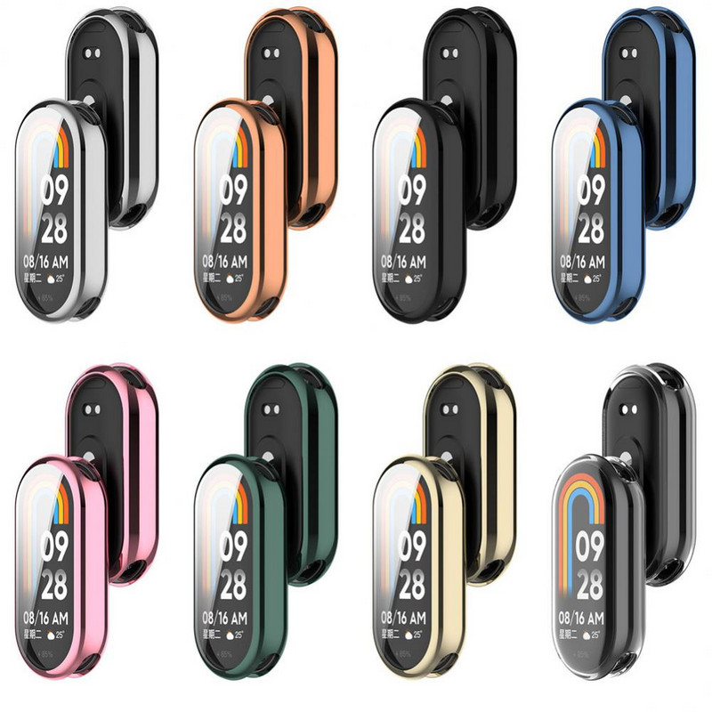 Ekrāna aizsargs Xiaomi Mi Band 8 ekrāna aizsargplēves korpusam Mīksts TPU ar jutīgu pieskārienu priekš Mi Band 8 siksniņas