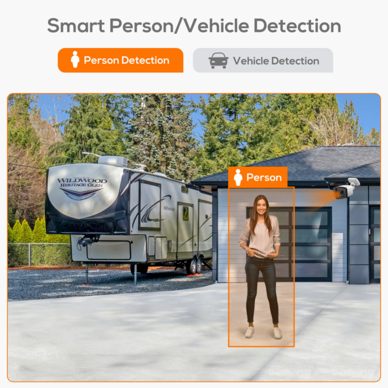 Saderīga ar Hikvision 4MP dubultā apgaismojuma panorāmas kamera POE IR iebūvēts mikrofons skaļrunis cilvēka noteikšanas krāsu nakts redzamības uzraudzība