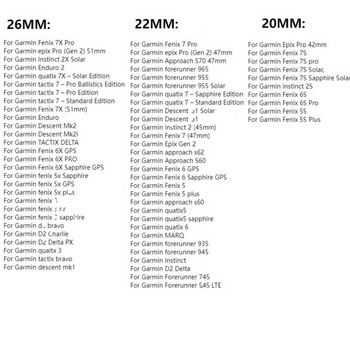 QuickFit 20 22 26 мм силиконова каишка за Garmin Fenix 7X 7 7S 6X 6 Pro 6S 5 5X Plus Гривна за смарт часовник Epix Pro Gen 2