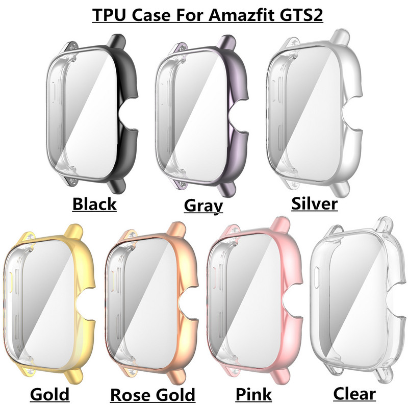 TPU aizsargvāciņš Amazfit GTS 2 2e 3 4 Full Screen Protector Case for Huami Amazfit Bip U Pro/GTS2 Watch Protection Shell