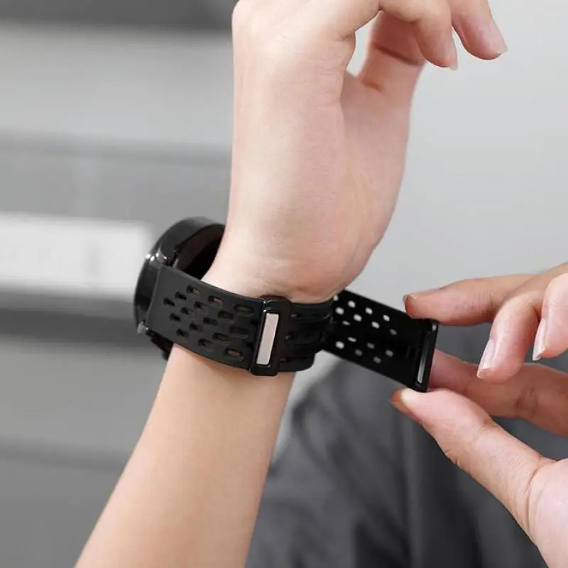 20 mm 22 mm cauruma silikona magnētiskā siksniņa Samsung Galaxy Watch 6 4 klasiskajai rokassprādzei Samsung Watch 5pro Active2 Gear S3 Band