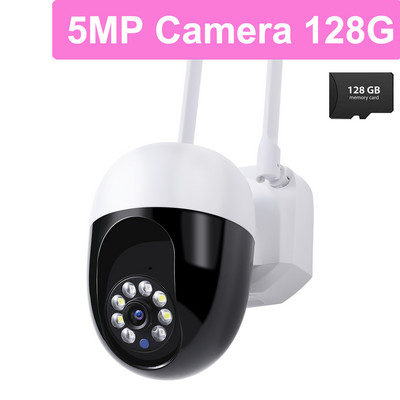 5MP 5G stebėjimo kamera IP kamera HD AI žmogaus sekimo lauko vandeniui atspari naktinio matymo Wifi išmanusis visų spalvų saugos monitorius