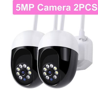 5MP 5G stebėjimo kamera IP kamera HD AI žmogaus sekimo lauko vandeniui atspari naktinio matymo Wifi išmanusis visų spalvų saugos monitorius