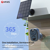 Kamera s baterijom od 3 MP i solarnim panelima od 3 W u punoj boji, noćno gledanje, sigurnosna zaštita, Wifi survalance kamera, vanjska mini video kamera