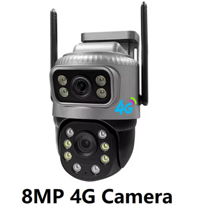 8MP 4K āra novērošanas video 4G kamera CCTV bezvadu IP drošība Dual Lens Dual Lens 4G Network PTZ Camera V380Pro