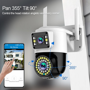Камера за видеонаблюдение LLSEE 360, камера за видеонаблюдение YOOSEE, Wifi, 8MP водоустойчива 360, камера за дистанционно наблюдение с панорамно накланяне, камера за IP сигурност на открито
