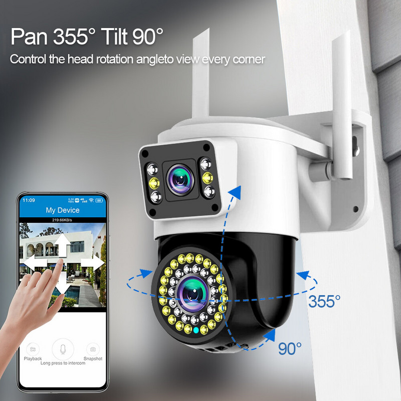 LLSEE CCTV kamera 360, CCTV kamera YOOSEE, Wifi, 8MP ūdensnecaurlaidīga 360, panoramēšanas tālvadības novērošanas kamera, āra IP drošības kamera