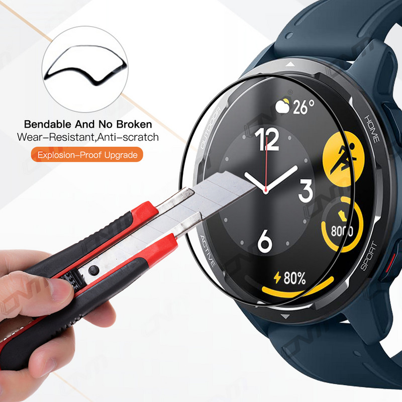 20D ekrāna aizsargplēve Xiaomi Mi Watch S1 Active / S2 42MM 46MM Full Cover Mīksta aizsargplēve Xiaomi Color 2 (nav stikla)