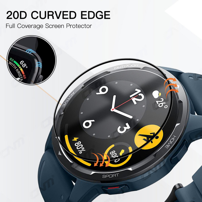 20D ekrāna aizsargplēve Xiaomi Mi Watch S1 Active / S2 42MM 46MM Full Cover Mīksta aizsargplēve Xiaomi Color 2 (nav stikla)