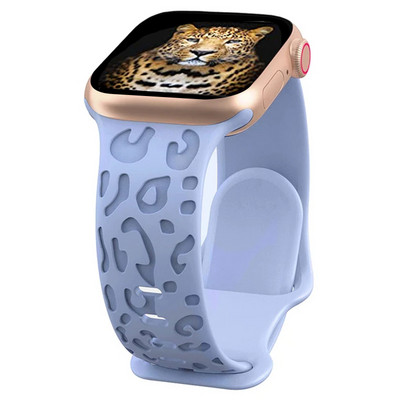 Leoparda gravēta siksniņa Apple pulksteņa siksniņai 44 mm 40 45 49 mm 41 38 42 mm silikona siksniņa iwatch sērijas 7 se 3 6 8 ultra aprocei