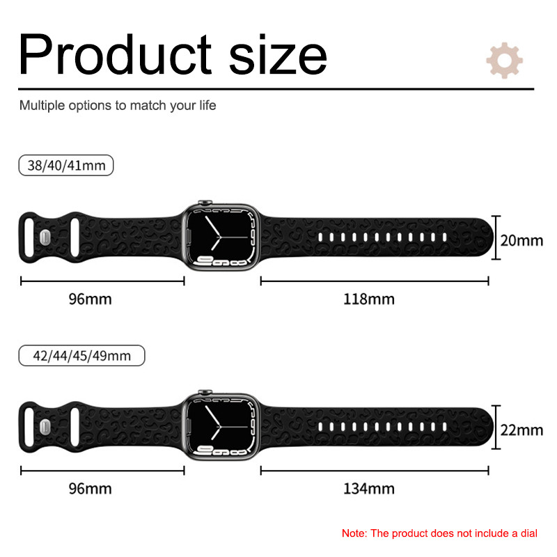 Leoparda gravēta siksniņa Apple pulksteņa siksniņai 44 mm 40 45 49 mm 41 38 42 mm silikona siksniņa iwatch sērijas 7 se 3 6 8 ultra aprocei