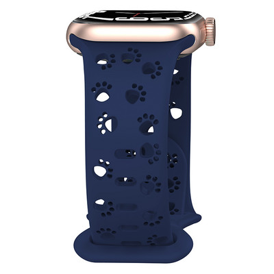 Kaķa ķepa Doba silikona siksniņa iWatch Series 8 7 6 5 4 3 Leopard Gravēta siksniņa Apple Watch Band 38 40 45 49 mm aprocei