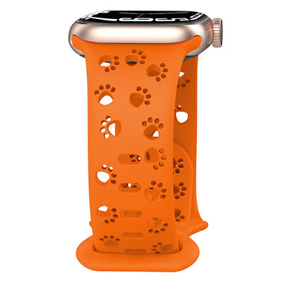 Kaķa ķepa Doba silikona siksniņa iWatch Series 8 7 6 5 4 3 Leopard Gravēta siksniņa Apple Watch Band 38 40 45 49 mm aprocei