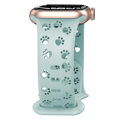 Kaķa ķepa Doba silikona siksniņa iWatch Series 8 7 6 5 4 3 Leopard Gravēta siksniņa Apple Watch Band 38 40 45 49 mm aprocei