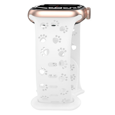 Kaķa ķepa Doba silikona siksniņa iWatch Series 8 7 6 5 4 3 Leopard Gravēta siksniņa Apple Watch Band 38 40 45 49 mm aprocei