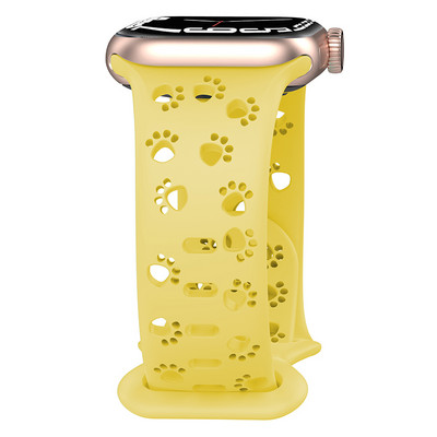 Kaķa ķepa Doba silikona siksniņa iWatch Series 8 7 6 5 4 3 Leopard Gravēta siksniņa Apple Watch Band 38 40 45 49 mm aprocei