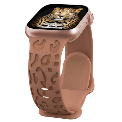 Kaķa ķepa Doba silikona siksniņa iWatch Series 8 7 6 5 4 3 Leopard Gravēta siksniņa Apple Watch Band 38 40 45 49 mm aprocei