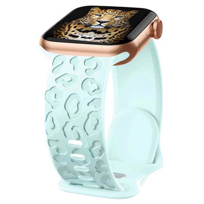Kaķa ķepa Doba silikona siksniņa iWatch Series 8 7 6 5 4 3 Leopard Gravēta siksniņa Apple Watch Band 38 40 45 49 mm aprocei