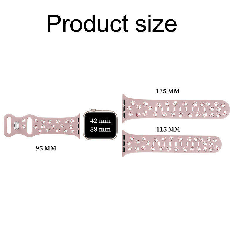 Kaķa ķepa Doba silikona siksniņa iWatch Series 8 7 6 5 4 3 Leopard Gravēta siksniņa Apple Watch Band 38 40 45 49 mm aprocei