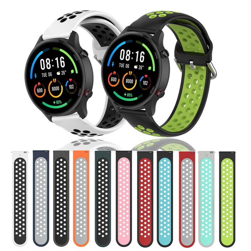 22 mm silikona pulksteņa siksniņa Xiaomi Mi Watch Color 2 rezerves aproce priekš Mi Watch Color sports S1 Pro edition correa