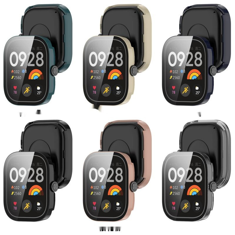 Karastatud klaasist ümbris Xiaomi Redmi käekellale 4 3 Lite Active Smart Kella rihm kaitseraua kesta kate Ekraanikaitse Kell4 Watch3