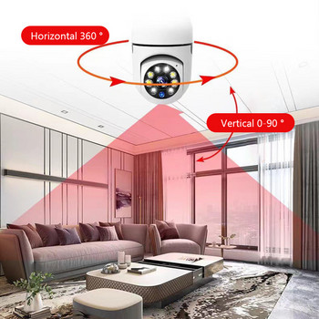 E27 Wifi крушка Наблюдение 360 Камера за нощно виждане Автоматично проследяване на хора Домашен панорамен безжичен монитор за защита на сигурността