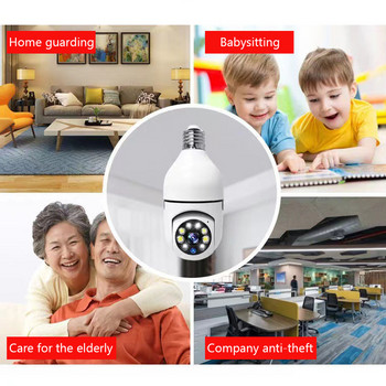E27 Wifi Bulb Surveillance 360 Camera Night Vision Automatic Human Tracking Home Πανοραμική ασύρματη ασύρματη οθόνη προστασίας ασφαλείας